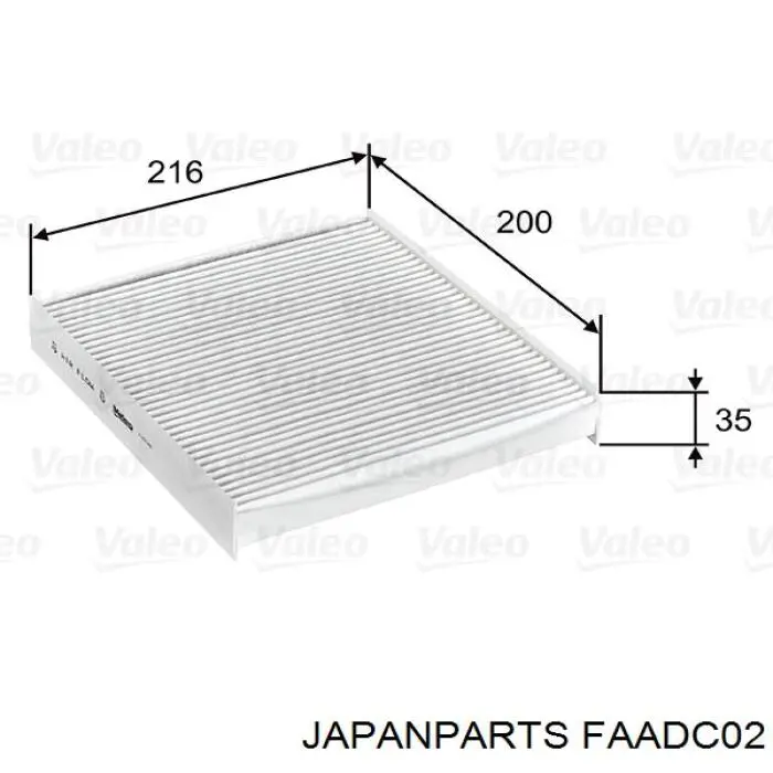 Filtro de cabina Japan Parts FAADC02 precio, desde 7,85 EUR
