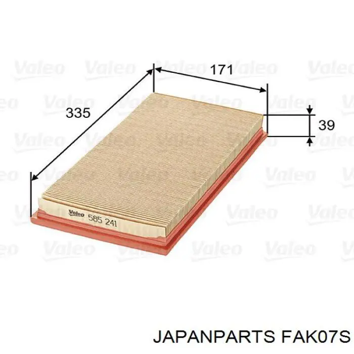 El filtro de aire Japan Parts FAK07S precio, desde 8,05 EUR