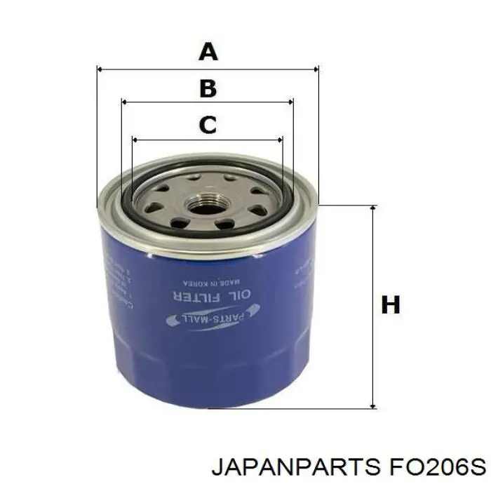 FO206S Japan Parts Filtro aceite