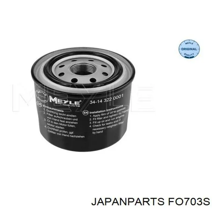 FO703S Japan Parts Filtro aceite