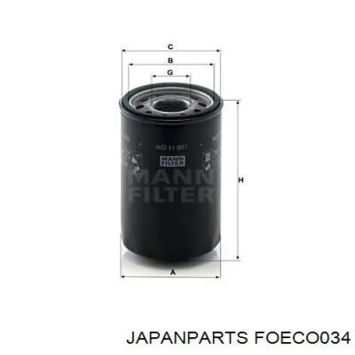 FOECO034 Japan Parts filtro de aceite