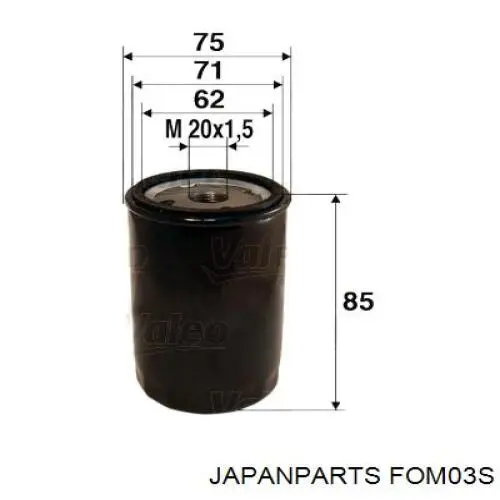 FO-M03S Japan Parts filtro de aceite