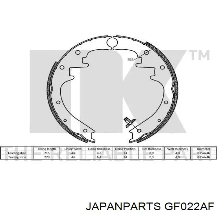 Comprar GF022AF Japan Parts Zapatas de freno