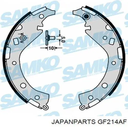 GF214AF Japan Parts zapatas de frenos de tambor traseras