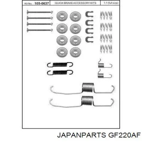 GF220AF Japan Parts Zapatas de freno de tambor traseras