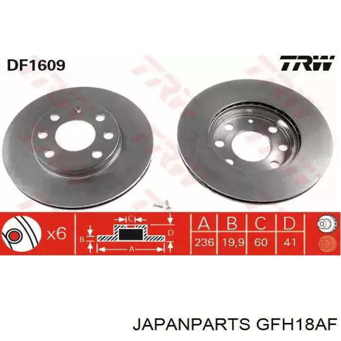 Zapatas de freno GFH18AF Japan Parts