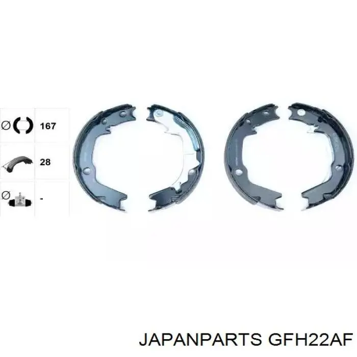 Comprar GFH22AF Japan Parts Juego de zapatas de frenos, freno de estacionamiento