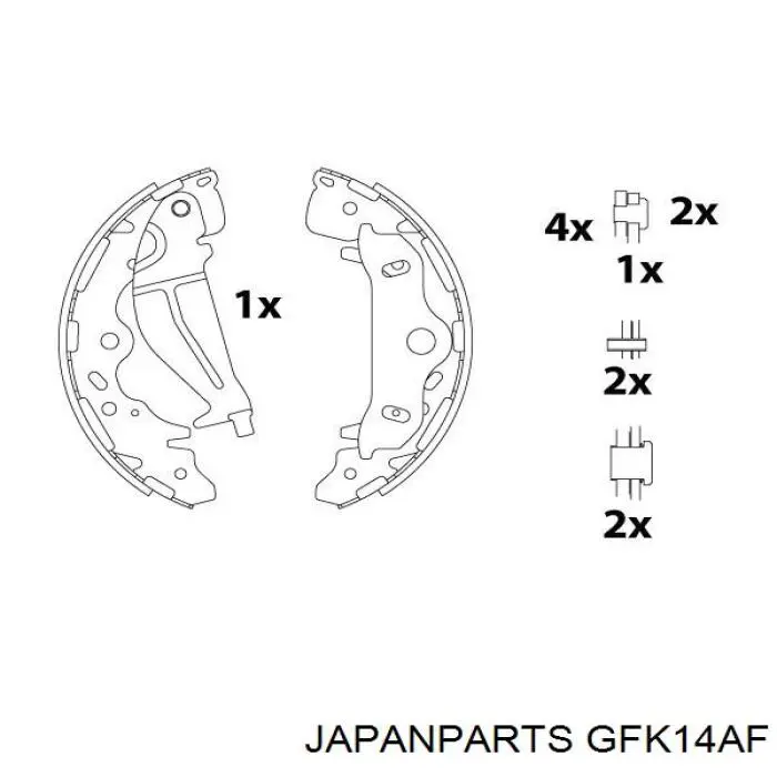 GFK14AF Japan Parts zapatas de frenos de tambor traseras