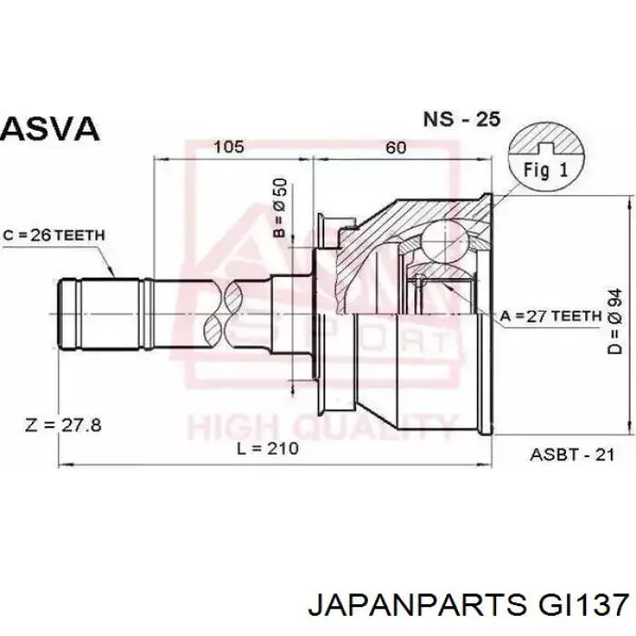 Comprar GI137 Japan Parts Junta homocinetica
