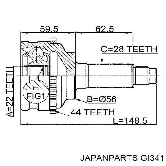 GI-341 Japan Parts junta homocinética exterior delantera