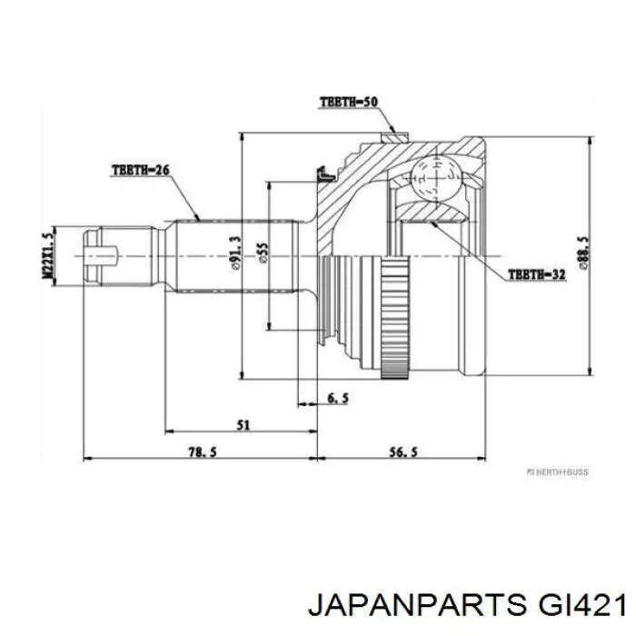GI421 Japan Parts Junta homocinética
