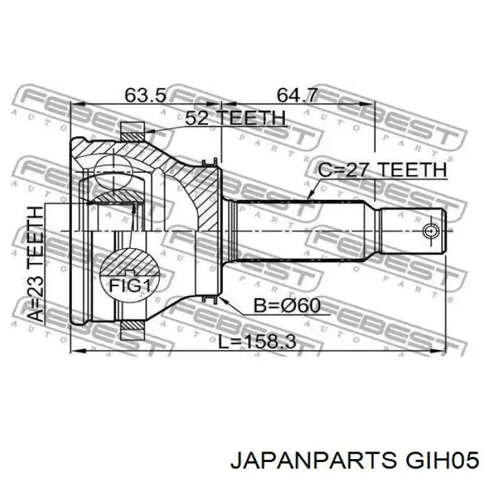 Junta homocinetica GIH05 Japan Parts