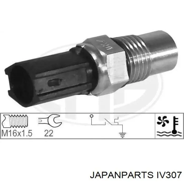 Sensor, temperatura del refrigerante (encendido el ventilador del radiador) JAPANPARTS IV307