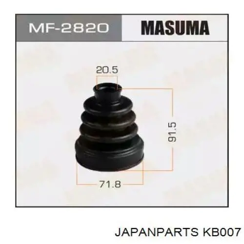 Comprar KB007 Japan Parts Fuelle de palier delantero exterior
