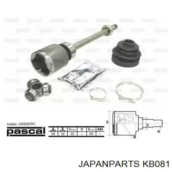 Fuelle de semieje delantero interior KB081 Japan Parts