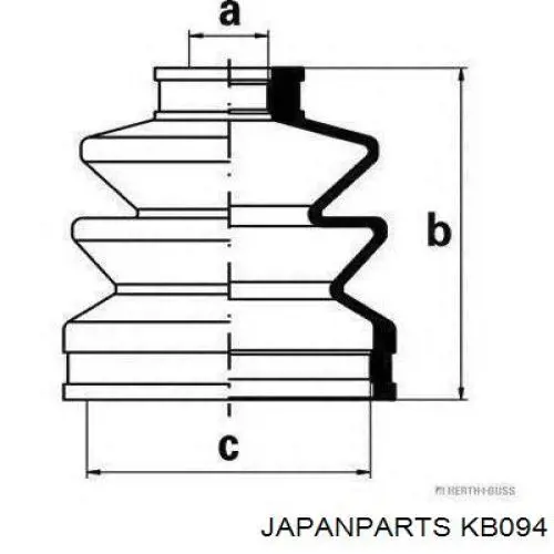 KB094 Japan Parts fuelle, árbol de transmisión delantero interior