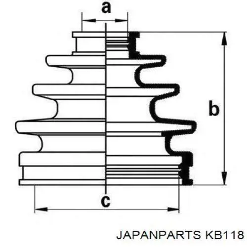 KB-118 Japan Parts fuelle, árbol de transmisión delantero exterior