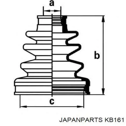 KB-161 Japan Parts fuelle, árbol de transmisión delantero interior