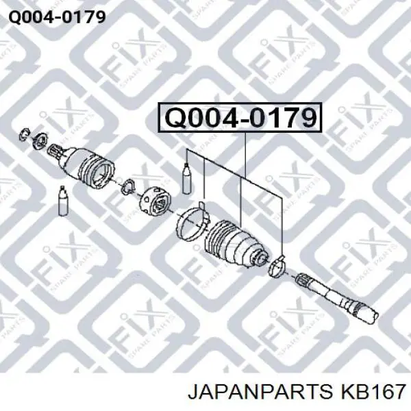 KB167 Japan Parts fuelle, árbol de transmisión delantero interior