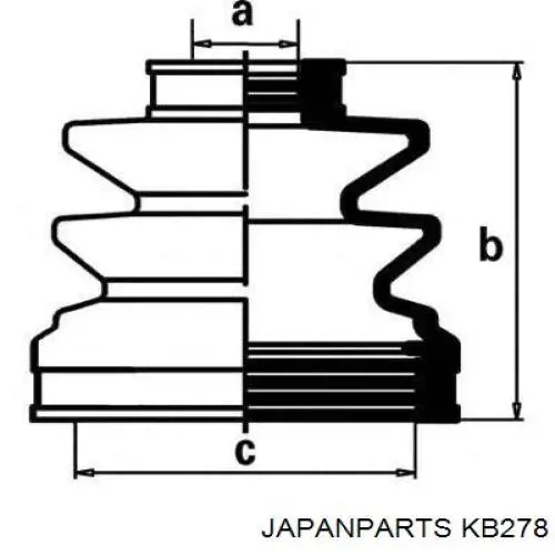 KB278 Japan Parts fuelle, árbol de transmisión delantero interior