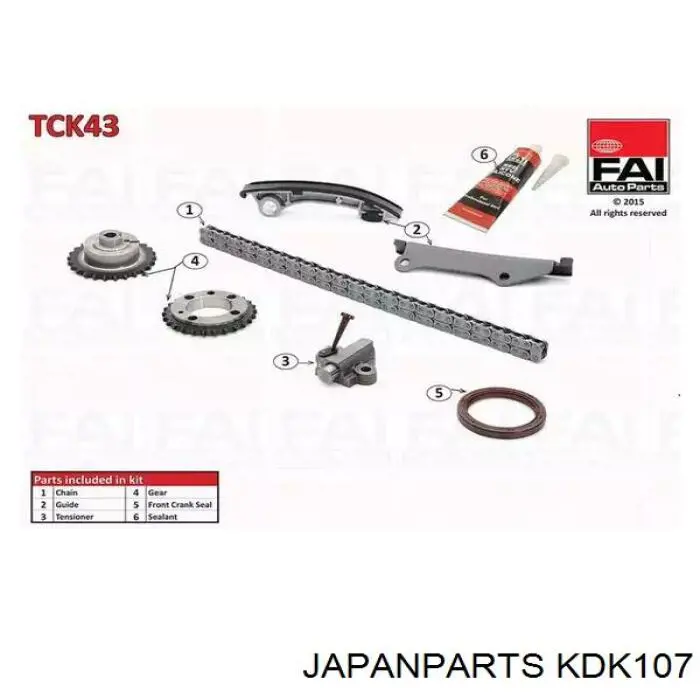 KDK-107 Japan Parts kit de cadenas de distribución