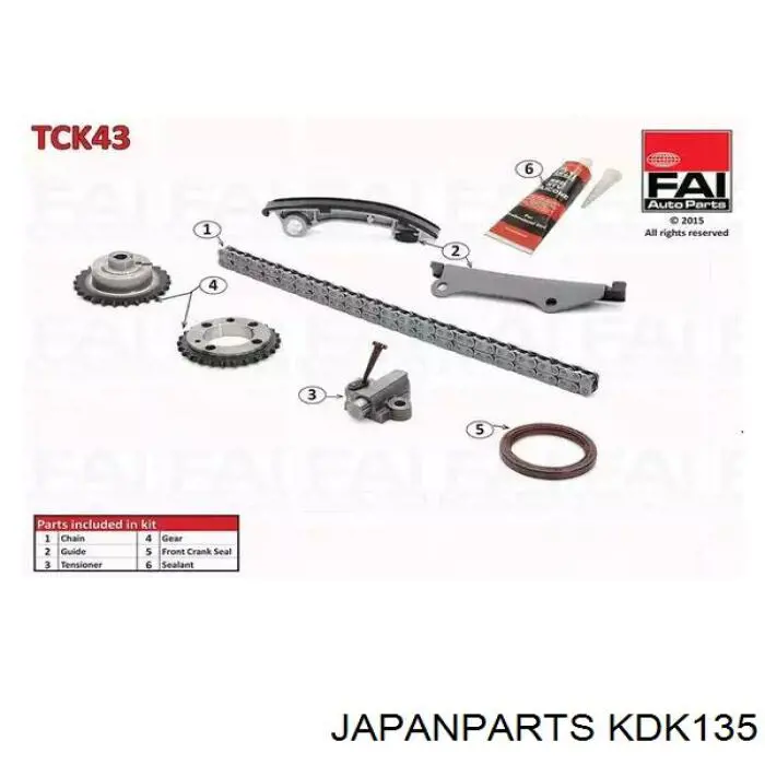 KDK-135 Japan Parts kit de cadenas de distribución