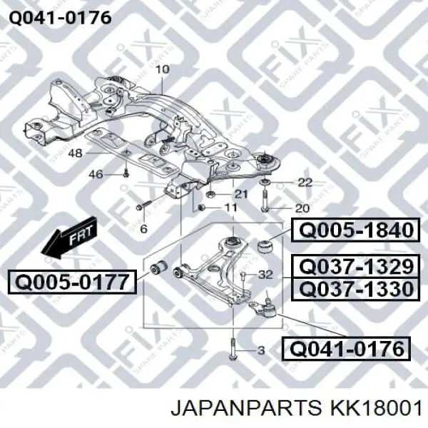 Cojinete de rueda delantero KK18001 Japan Parts