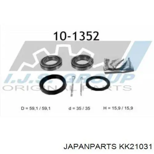 KK-21031 Japan Parts cubo de rueda trasero