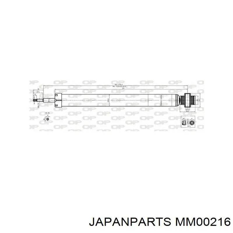 Amortiguador trasero MM00216 Japan Parts