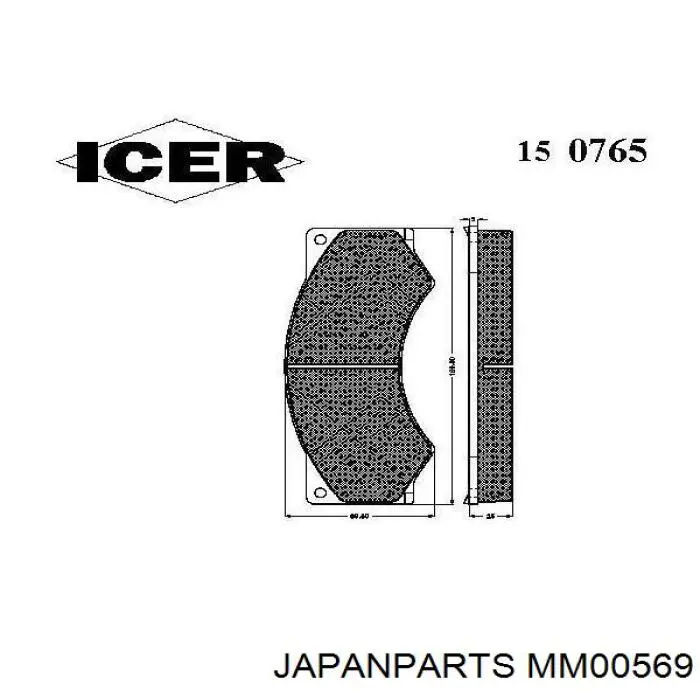 MM-00569 Japan Parts amortiguador delantero izquierdo