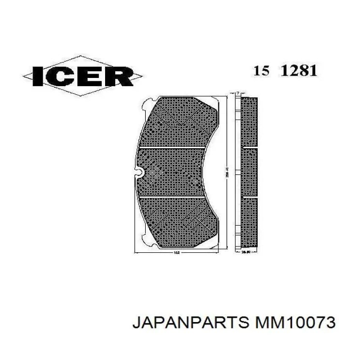 Amortiguador trasero MM10073 Japan Parts