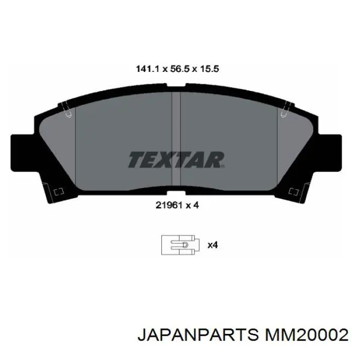 Amortiguador delantero izquierdo MM20002 Japan Parts
