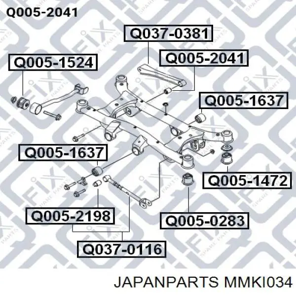 Amortiguador trasero MMKI034 Japan Parts