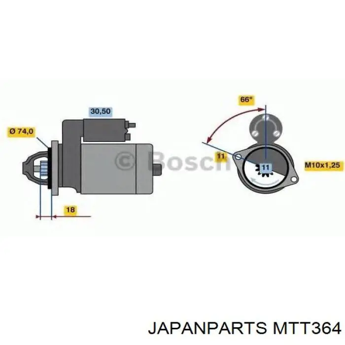 MTT364 Japan Parts motor de arranque