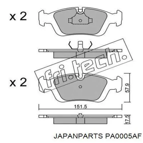 PA-0005AF Japan Parts pastillas de freno delanteras