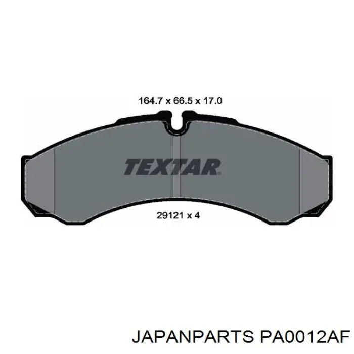 PA0012AF Japan Parts pastillas de freno delanteras