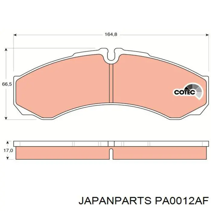 Pastillas de freno PA0012AF Japan Parts