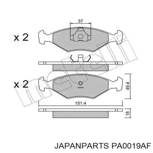 PA-0019AF Japan Parts pastillas de freno delanteras