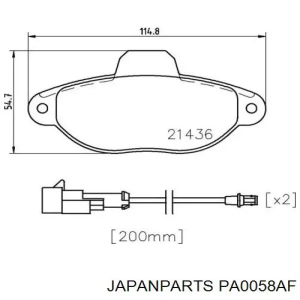 Pastillas de freno delanteras JAPANPARTS PA0058AF