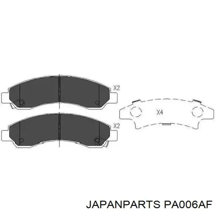 PA006AF Japan Parts pastillas de freno delanteras