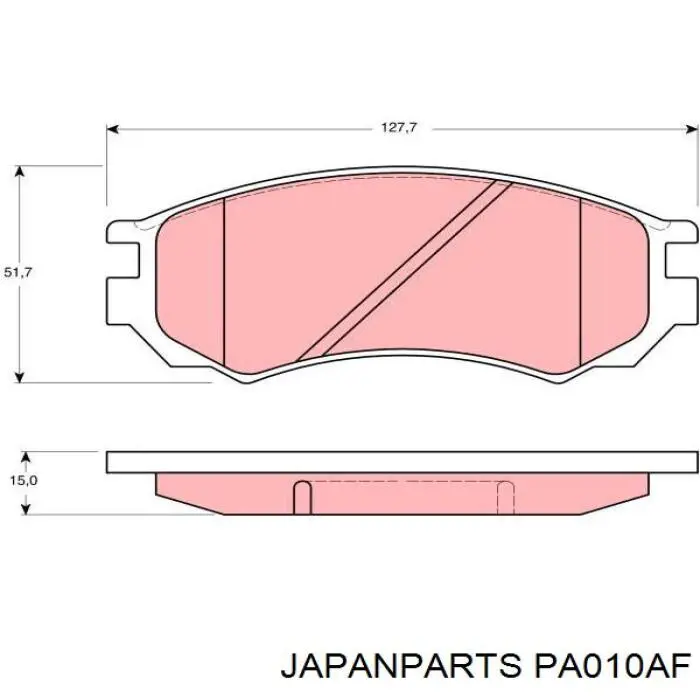 PA-010AF Japan Parts pastillas de freno delanteras