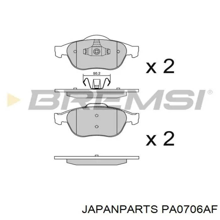 PA-0706AF Japan Parts pastillas de freno delanteras