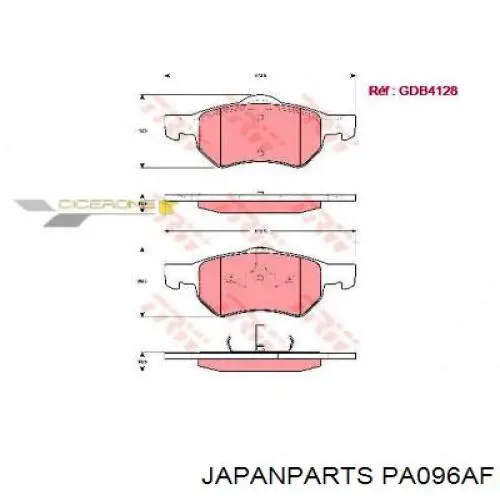 Pastillas de freno PA096AF Japan Parts