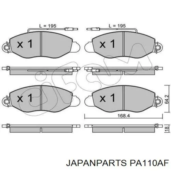 Comprar PA110AF Japan Parts Pastillas delanteras de freno