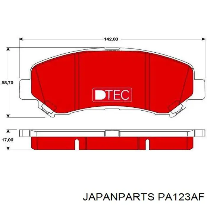 PA123AF Japan Parts pastillas de freno delanteras