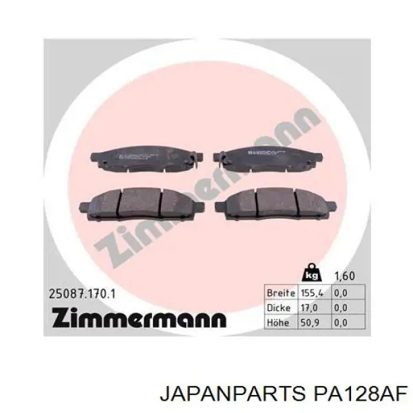 Pastillas freno delanteras Japan Parts PA128AF precio, desde 32,41 EUR