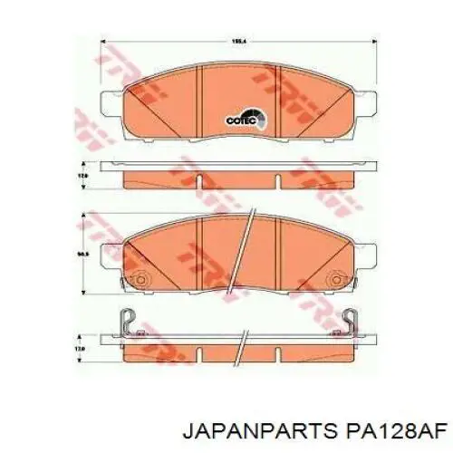 Comprar PA128AF Japan Parts Pastillas delanteras de freno