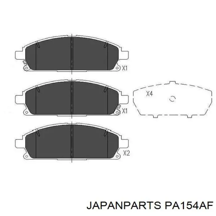 Pastillas de freno delanteras Japan Parts PA154AF