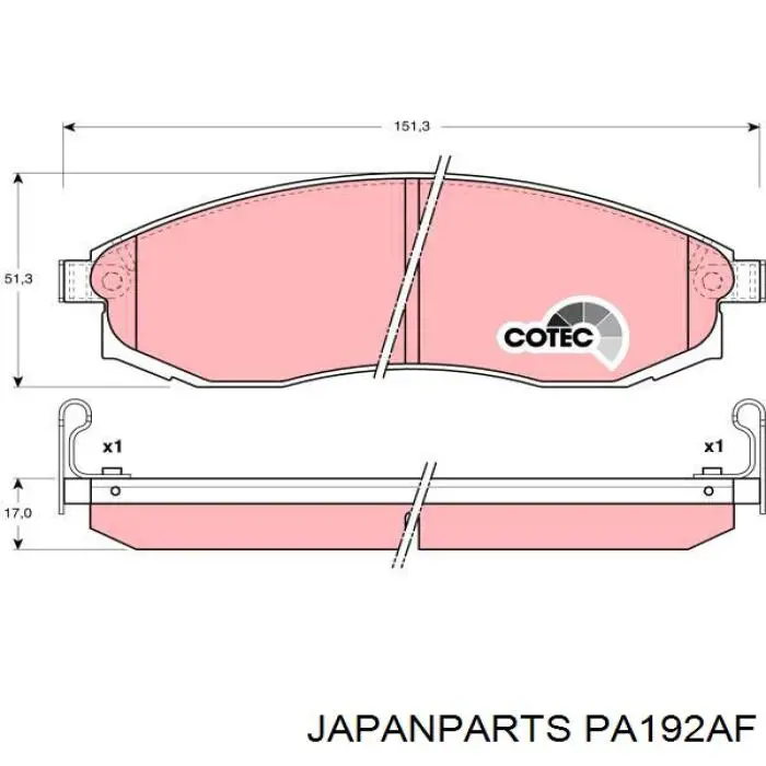 PA-192AF Japan Parts pastillas de freno delanteras