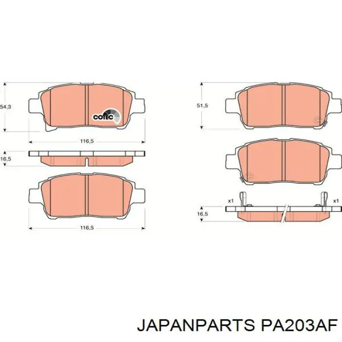 Pastillas de freno delanteras Toyota Prius NHW20